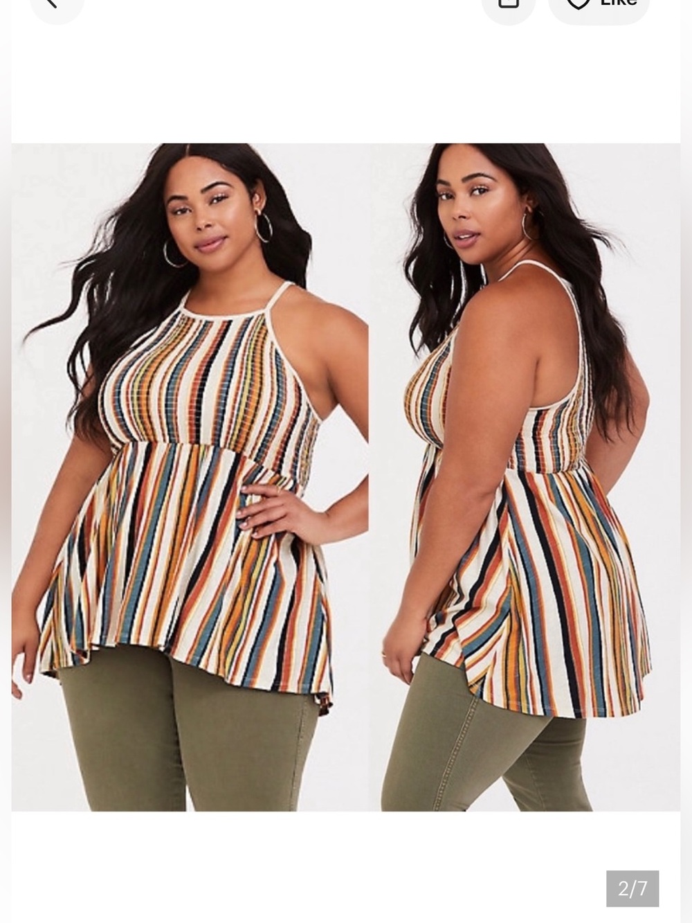 Torrid Striped Tank Spaghetti Strap Top